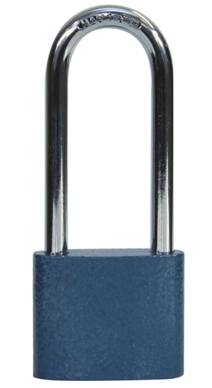 Zámok vis. Blossom 45mm dlhý oblúk modrý 3 kľ. - V.P.F.MEDIUM s.r.o. Stavebné a nábytkové kovanie
