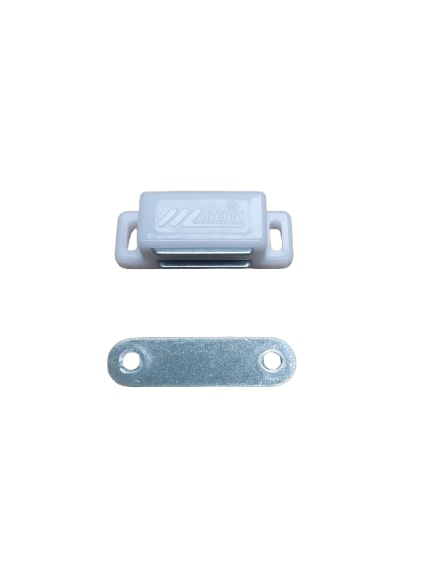 Sklapka magnetická MC 03A biela - V.P.F.MEDIUM s.r.o. Stavebné a nábytkové kovanie