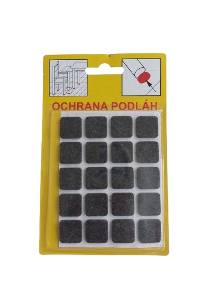 Ochrana filcová 16x16mm 101 čierna - V.P.F.MEDIUM s.r.o. Stavebné a nábytkové kovanie