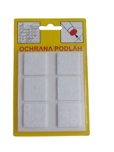 Ochrana filcová 28x28mm 105 biela - V.P.F.MEDIUM s.r.o. Stavebné a nábytkové kovanie