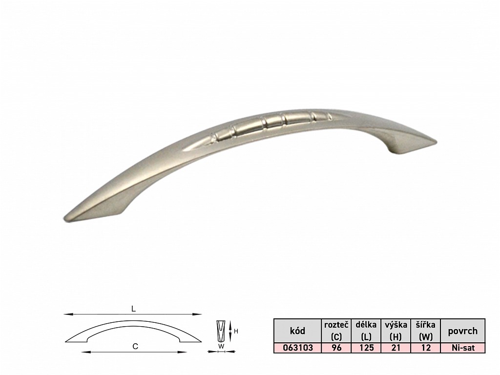 Úchytka Gladiola 96mm NiSat - Úchytky | ***