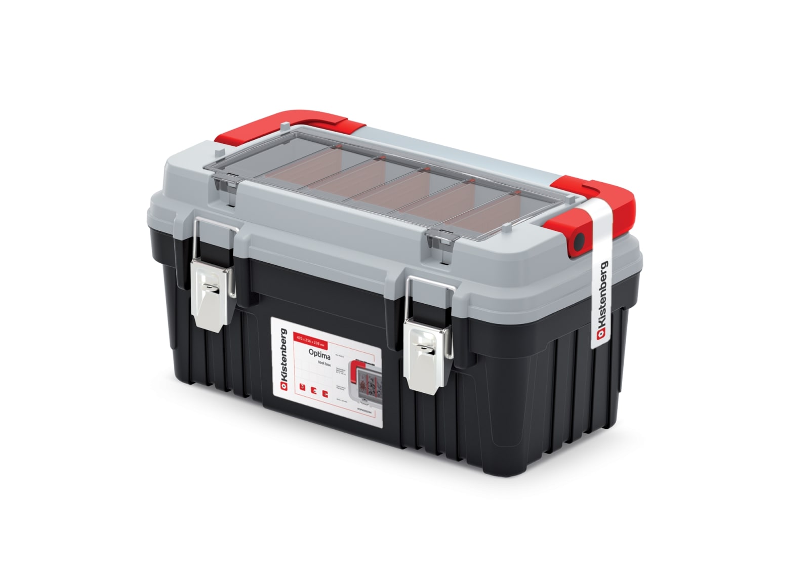 Kufor na náradie s hliníkovou rukoväťou 470x256x238mm - V.P.F.MEDIUM s.r.o. Stavebné a nábytkové kovanie