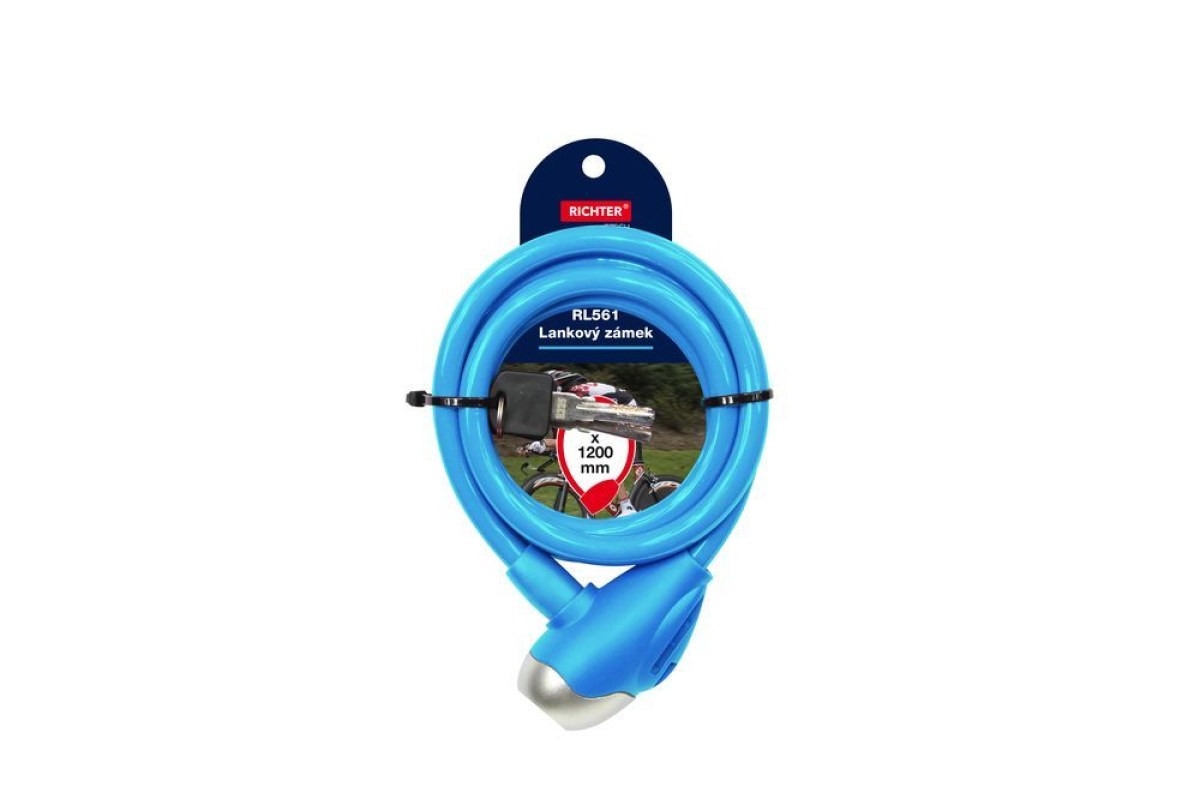 Zámok lankový RL561 10x1200mm modrý - V.P.F.MEDIUM s.r.o. Stavebné a nábytkové kovanie