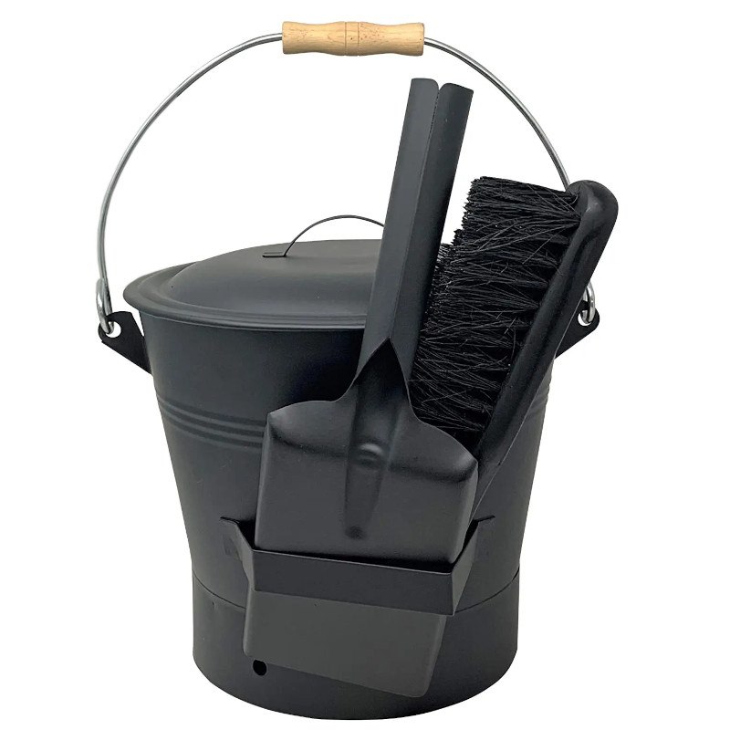 Vedro na popol s vekom 12l s metličkou a lopatkou - V.P.F.MEDIUM s.r.o. Stavebné a nábytkové kovanie