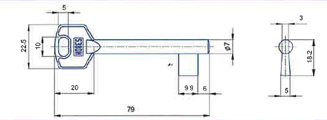 Kľúč dózický 02-03 polotovar - V.P.F.MEDIUM s.r.o. Stavebné a nábytkové kovanie