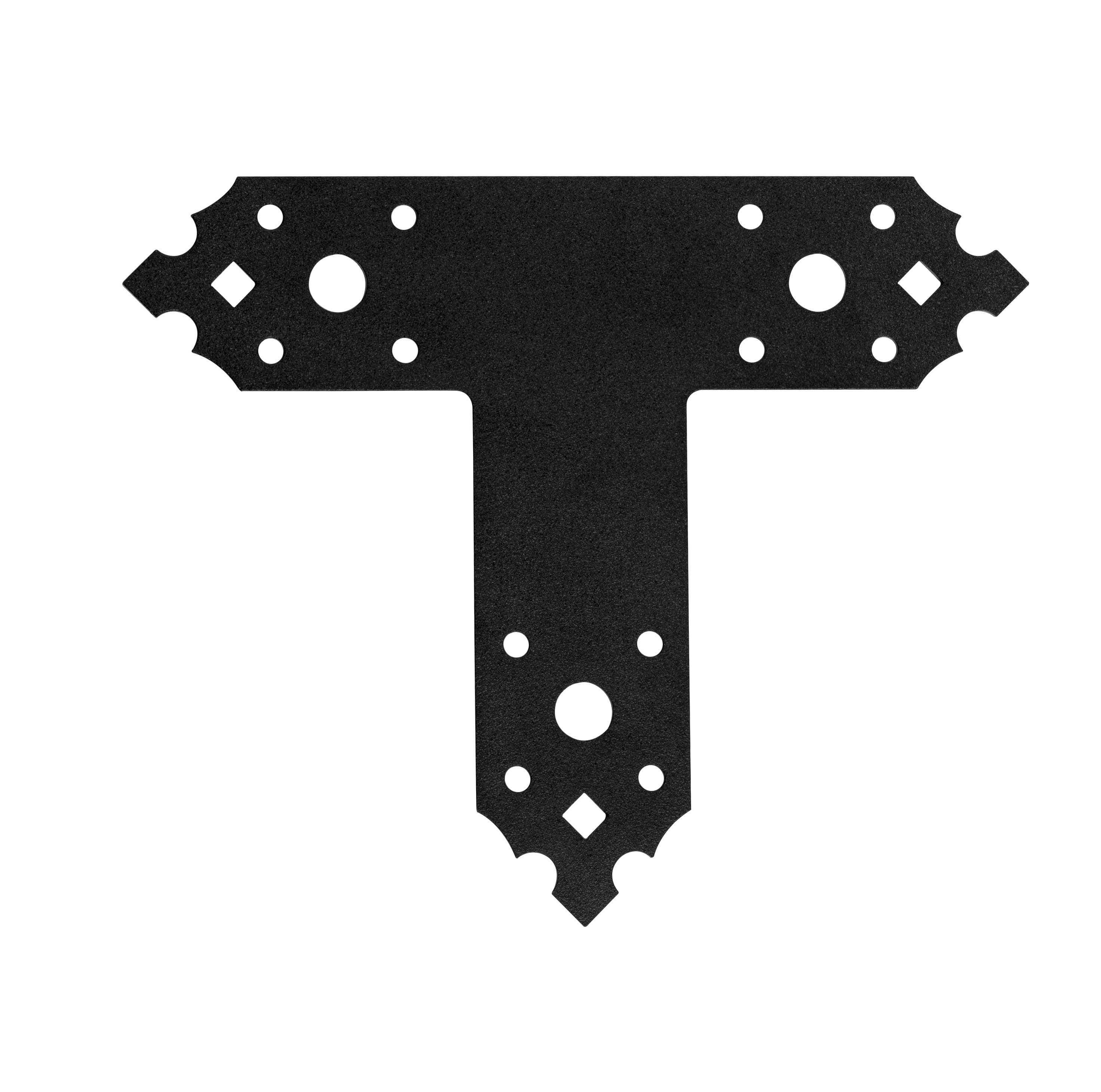 Doska spojovacia "T" ozdobná 170x140x40x2,5 mm čierna matná - V.P.F.MEDIUM s.r.o. Stavebné a nábytkové kovanie