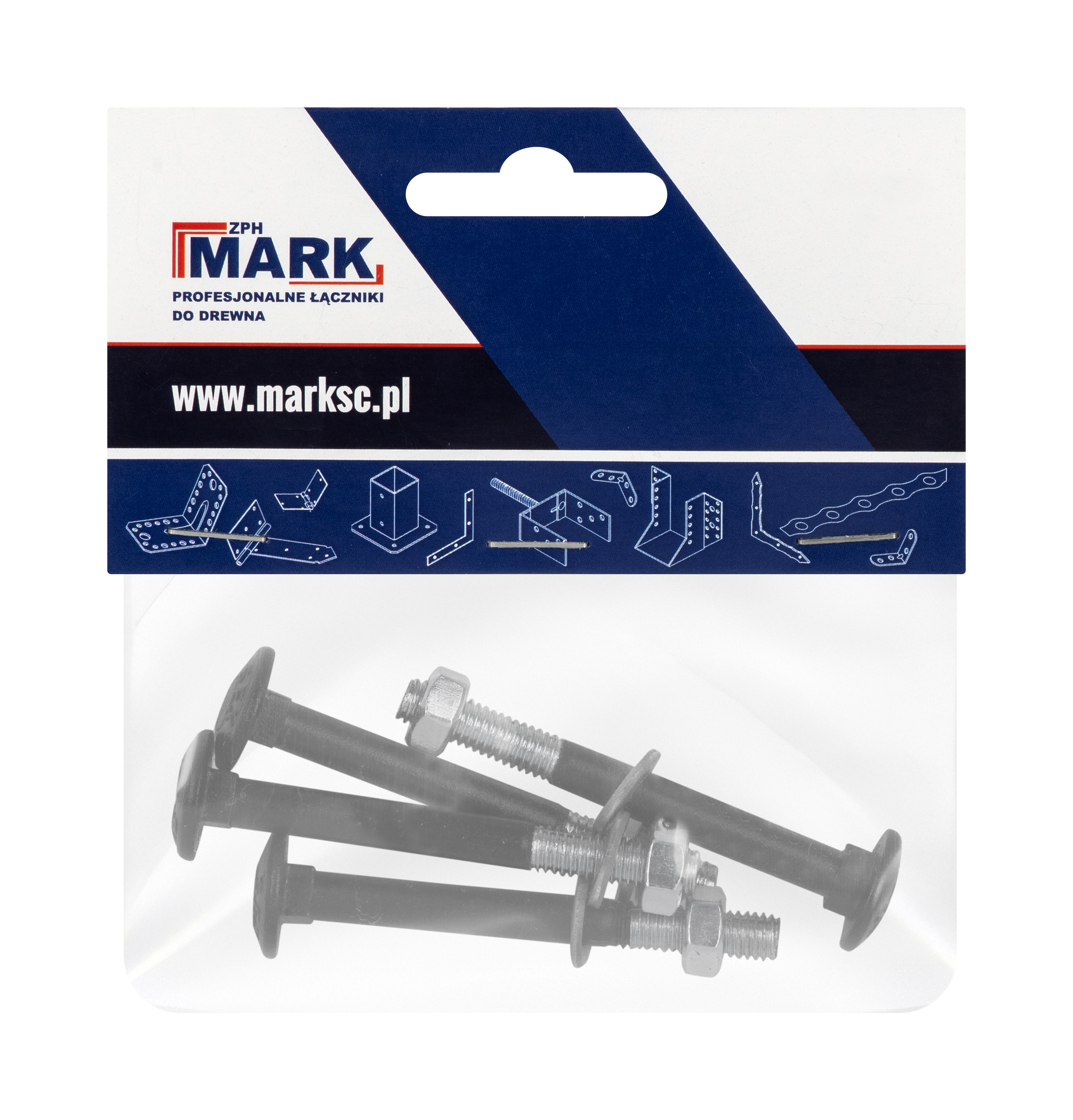 Skrutka ozdobná vratová s polguľatou hlavou M6x60mm čierna matná/bal. 4 ks blister - V.P.F.MEDIUM s.r.o. Stavebné a nábytkové kovanie